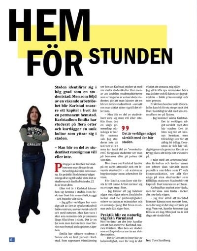 Artikeln Hem för stunden, text
